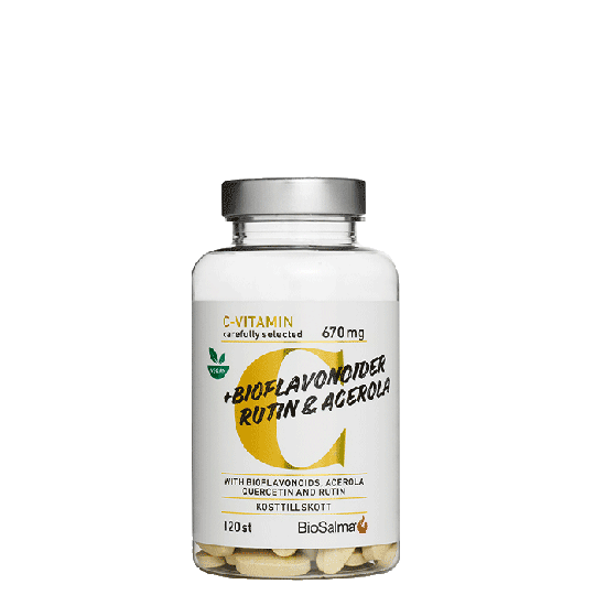 C-vitamin 670mg bioflavonoider, 120 tabletter