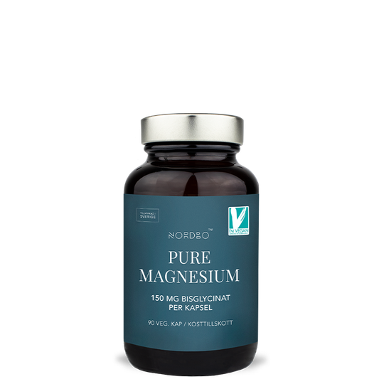 Nordbo Pure Magnesium, 100 % Bisglycinat, 90 kapslar