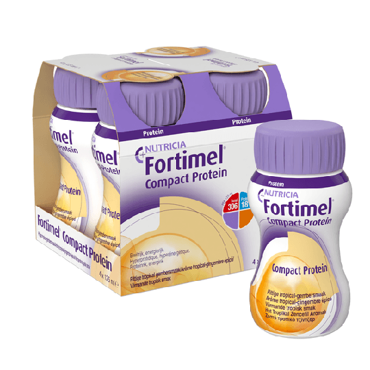 Fortimel Compact Protein Värmande Tropisk smak 4 x 125 ml
