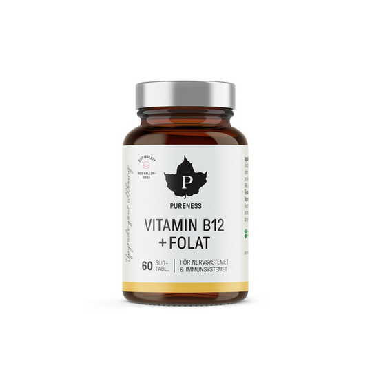 Pureness Vitamin B12 + Folat Hallon 60 sugtabletter