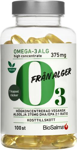BioSalma Omega-3 av Alg 375mg DHA/EPA, 100 st