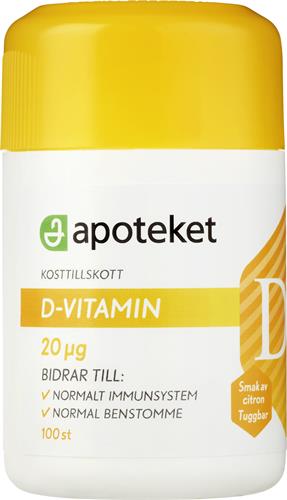 Apoteket D-vitamin 20µg, 100 st