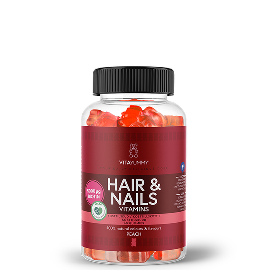 Hår & Naglar Persika 60 Gummies