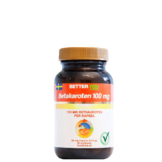 Betakaroten 100 mg, 50 kapslar