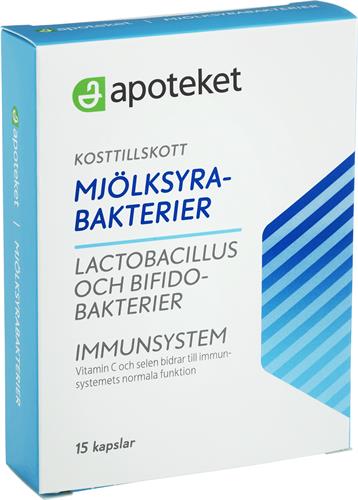 Apoteket Mjölksyrabakterier C-vitamin + Selen, 15 st