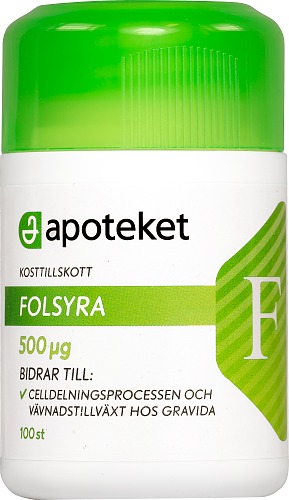 Apoteket Folsyra, 100 st