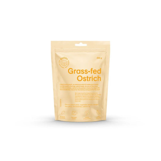 BUDDY Grass-fed Ostrich Hundgodis 200 g