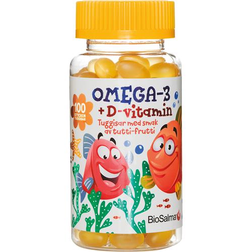 BioSalma Omega-3 Barn Tutti-Frutti Tuggisar, 100 st