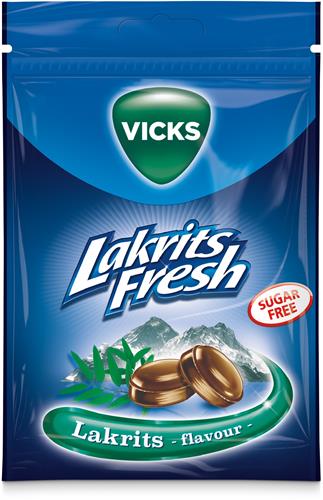 Vicks Lakrits Fresh Sugar Free, 72 g