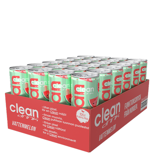 24 x Clean Drink, 330 ml, Vattenmelon