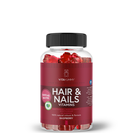 Hår & Naglar Hallon 60 Gummies
