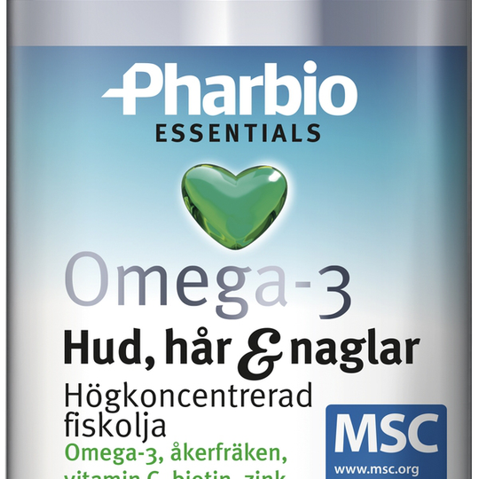 Pharbio Omega-3 Essentials Hud, hår & naglar 60 kapslar