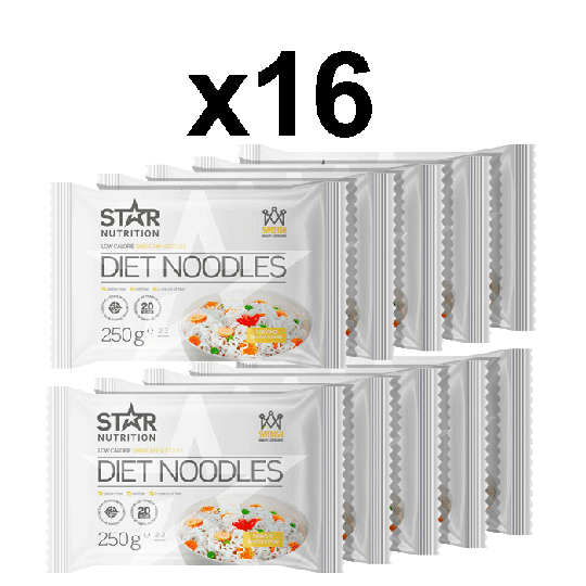 16 x Diet Noodles, 250 g, BIG BUY - Bäst före 2023-03-07