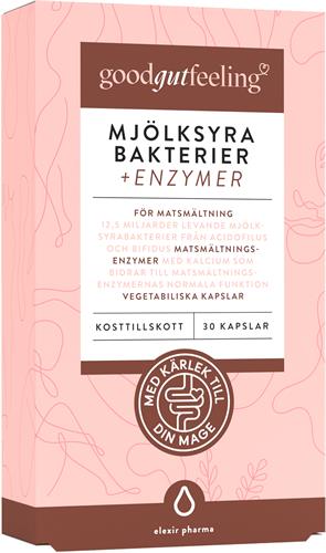 Good Gut Feeling Elexir Pharma GGF Mjölksyrabakterier och Enzymer, 30 st