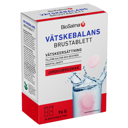 BioSalma Vätskebalans Jordgubbssmak 20 brustabletter