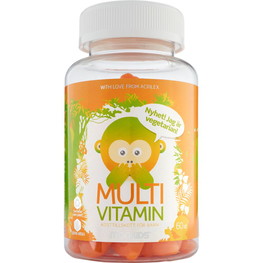 Monkids Multivitamin Barn Apelsin 60 tuggtabletter