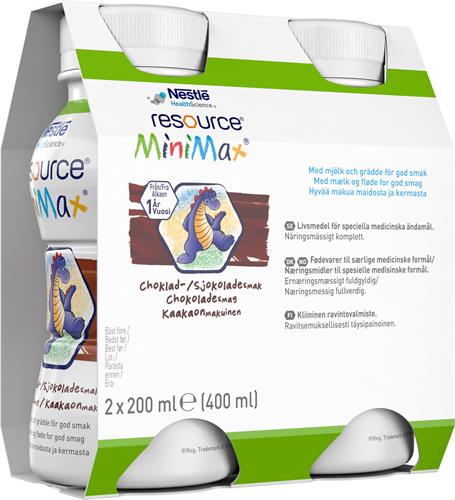 Resource MiniMax, drickfärdigt kosttillägg, choklad, 2 x 200 milliliter