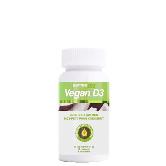 Vegan D3 3000IE + MCT-fett, 60 kapslar