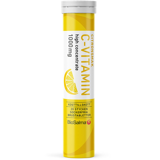 BioSalma C-vitamin 1000 mg Citron 20 brustabletter