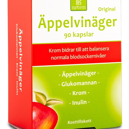 Nyform Äppelvinäger+Krom 90 kapslar