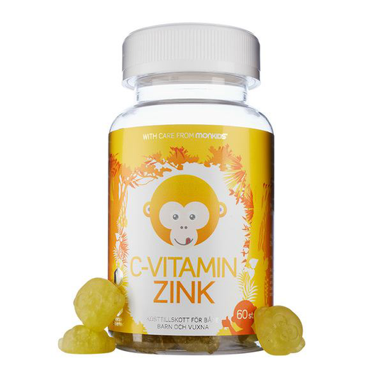 Monkids C-vitamin & Zink Apelsin Barn 60 tuggtabletter