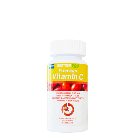 Premium Vitamin C, 60 kapslar Kort Datum