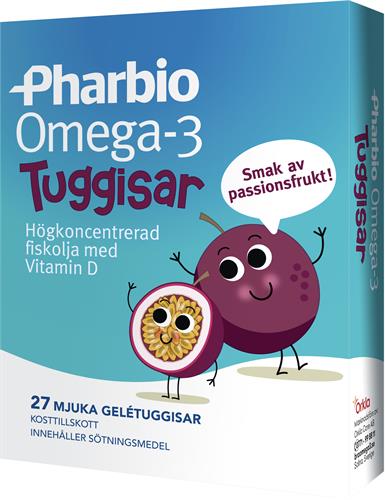 Pharbio Omega 3 Tuggisar, 27 st