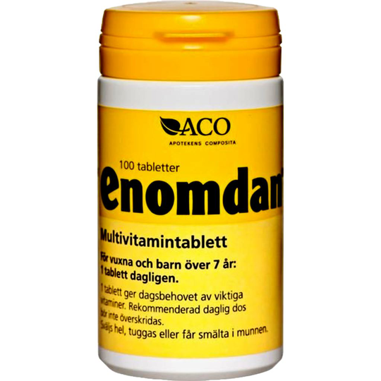 Aco Enomdan Multivitamin Tuggtablett Apelsin & Jordgubbsmak 100 tabletter
