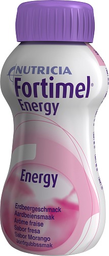 Fortimel Energy, jordgubb, drickfärdigt kosttillägg, 4 x 200 milliliter