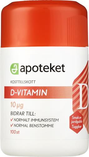Apoteket D-vitamin 10µg, 100 st