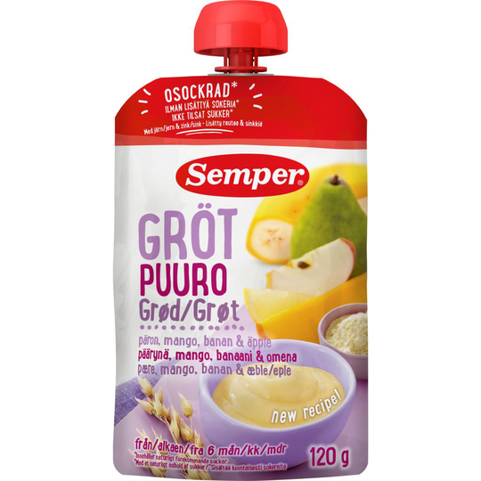 Semper Ätklar Gröt Päron & Mango 120 g
