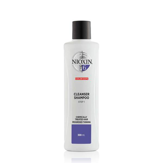 Nioxin System 6 Cleanser Schampo för märkbart tunt, kemiskt behandlat hår 300 ml