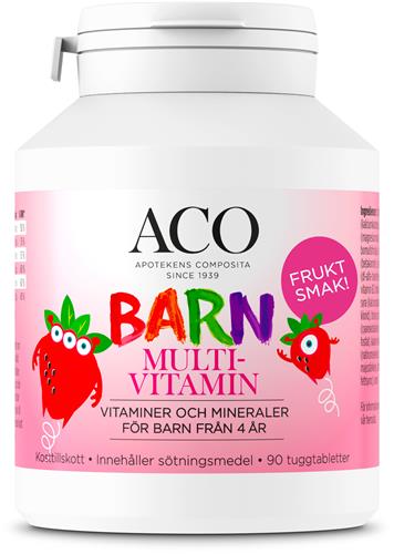 ACO Barn Multivitamin Tuggtablett Frukt, 90 st
