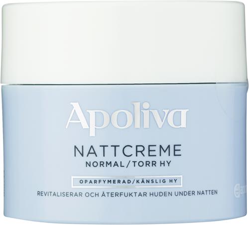 Apoliva Nattcreme normal/torr oparfymerad, 50 ml