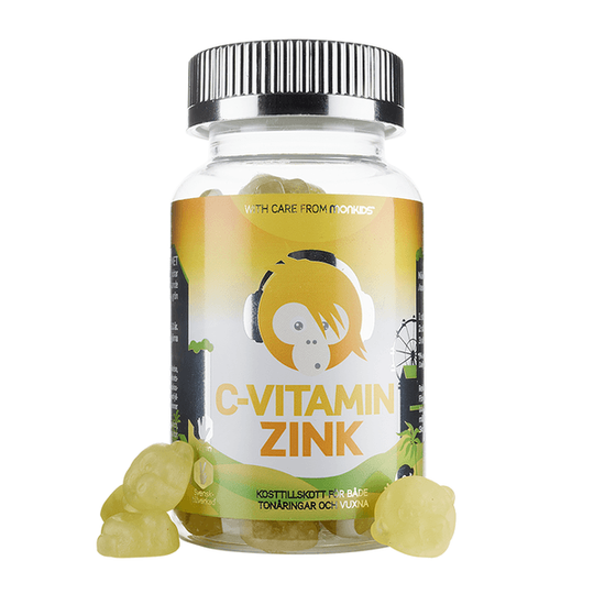 Monkids C-vitamin+Zink Fruktsmak TONÅR 60 tuggisar