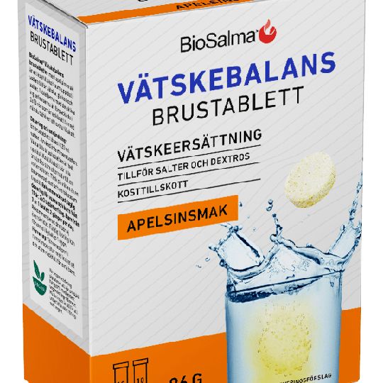 BioSalma Biosalma Vätskebalans Apelsinsmak 20 brustabletter