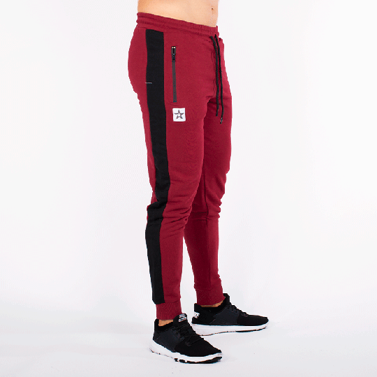 Star Gym Joggers, Maroon/Black