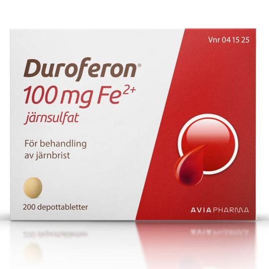 Duroferon, depottablett 100 mg Fe2+ 200 st