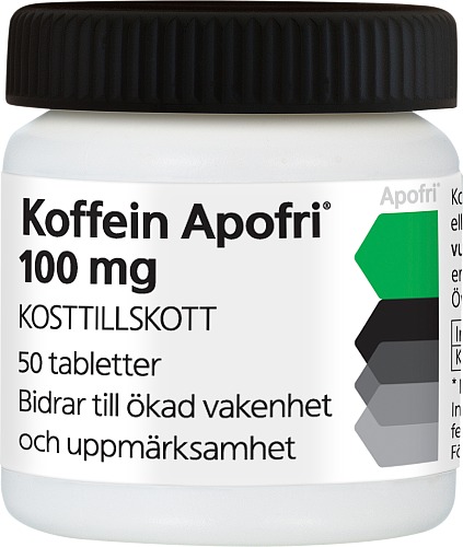 Koffein Apofri 100 mg, 50 stycken